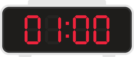 Vector flat illustration of a digital clock