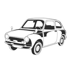 Obraz premium Outline illustration design of a vintage car 73
