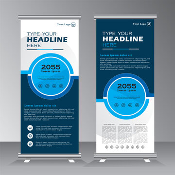 Business Roll Up banner design, Standee Design. Banner Template. Presentation and Brochure Flyer. Vector illustration