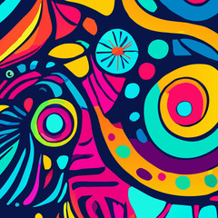 Asymmetrical Colorful vibrant abstract background psychedelic graffiti funky digital wall paper 