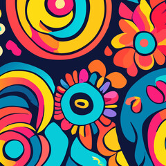Swirly Colorful vibrant abstract background psychedelic graffiti funky digital wall paper 