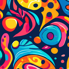 Asymmetric Colorful vibrant abstract background psychedelic graffiti funky digital wall paper 