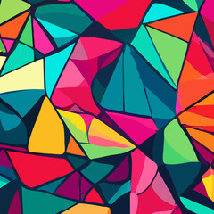 Geometric Colorful vibrant abstract background psychedelic graffiti funky digital wall paper 