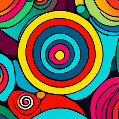 Wheel Colorful vibrant abstract background psychedelic graffiti funky digital wall paper 