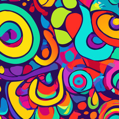Colorful vibrant abstract background psychedelic graffiti funky digital wall paper 