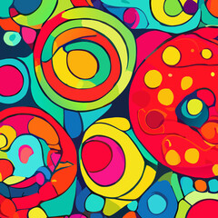 Circles Colorful vibrant abstract background psychedelic graffiti funky digital wall paper 