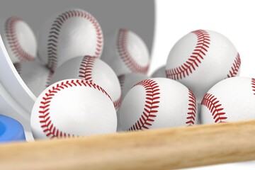 Baseball Set (Bat, Opened Bucket with Balls)