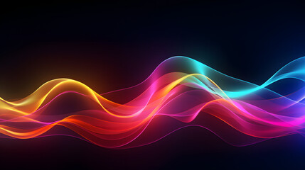 Fototapeta premium abstract background with colored glowing waves