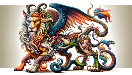 Whimsical Chimera with Multiple Animal Traits