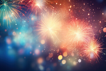 Fototapeta premium fireworks on the night sky