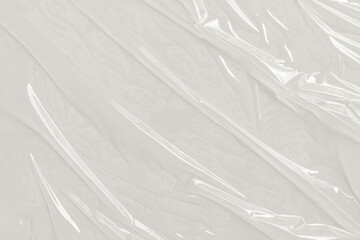 Plastic transparent cellophane bag on white background. White plastic film wrap texture background. White Plastic Bag Texture