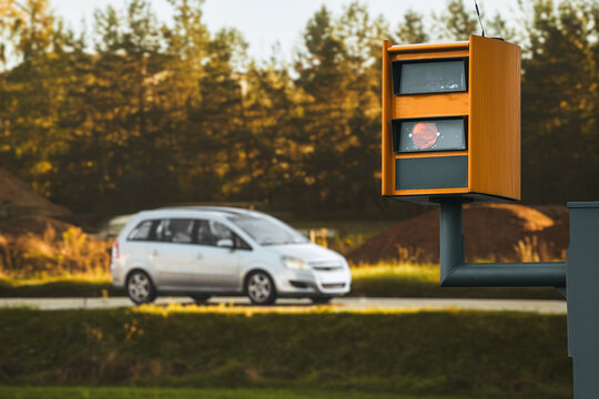 Yellow Speedcamera Traffic Control.