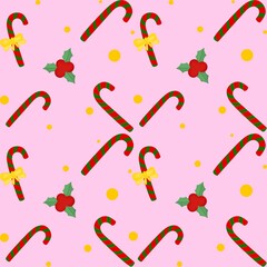 christmas pattern, background candy and berries