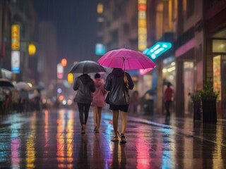 person in rain
