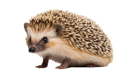 A small hedgehog on a transparent background, PNG image with background removed, Created with Generative Ai technology.