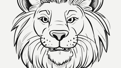 Lion cartoon character vector image. Illustration of cute lion design graphic on the white background