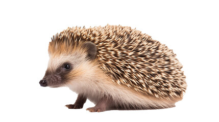 Obraz premium A small hedgehog on a transparent background, PNG image with background removed, Created with Generative Ai technology.