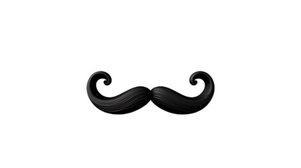 black moustache isolated on transparent background, Generative ai