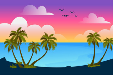 Fototapeta na wymiar Paradise tropical beach landscape background