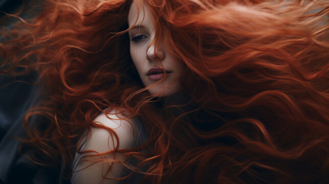 Sensual Fine Art Beauty Portrait Of A Red Haired Young Woman