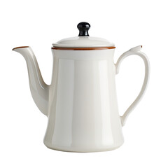 Fototapeta premium teapot isolated on transparent background, ceramic teapot, colorful teapot, Orange, Porcelain, clipping path, png file,
