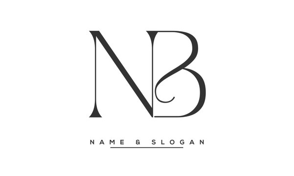 NB,  BN,  N,  B  Abstract  Letters  Logo  Monogram