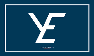 Alphabet letters YE or EY logo monogram icon