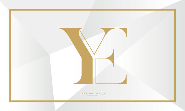 Alphabet letters YE or EY logo monogram icon