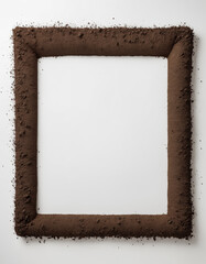 Background with an empty frame made of soil dirt