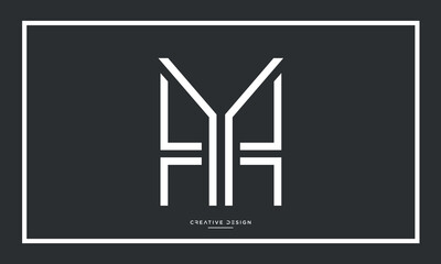 Alphabet letters YH or HY logo monogram