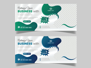 Corporate business facebook cover design template, Modern and minimalist facebook cover design template, Digital marketing facebook cover web banner template