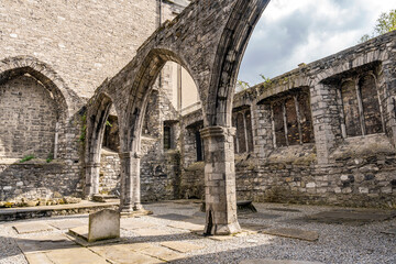 Fototapeta na wymiar The ruins of Portlester chapel, built in the 15th century, in St Audoen's Church, Dublin city center, Ireland