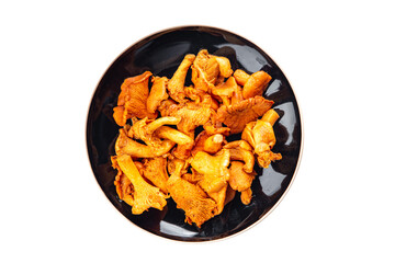 mushroom chanterelle fresh food tasty mushrooms snack on the table copy space food background rustic top view