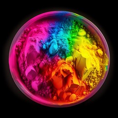 a bowl of colorful powder