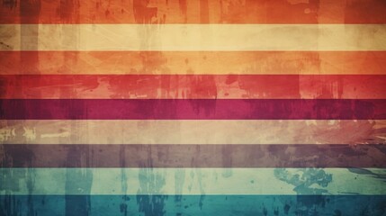 Abstract vintage background illustration of colorful strip in grunge color texture, Generative AI