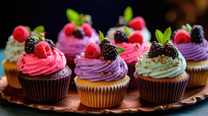 These colorful gourmet cupcakes look too good to eat