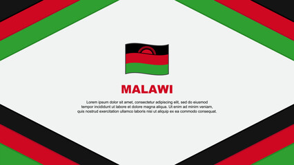 Malawi Flag Abstract Background Design Template. Malawi Independence Day Banner Cartoon Vector Illustration. Malawi Template