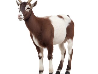 close up of a goat on white background