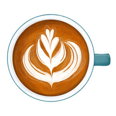 Clipart of hot latte art from top view