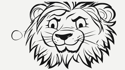 Lion cartoon character vector image. Illustration of cute lion design graphic on the white background