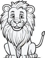 Lion cartoon character vector image. Illustration of cute lion design graphic on the white background