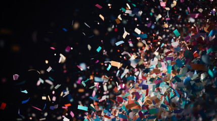 A glittering, attention-grabbing close-up of a confetti blast, ideal for celebrating milestones or adding a jubilant flair to artwork.