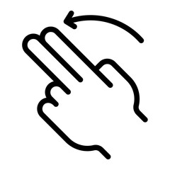 Swipe left line icon