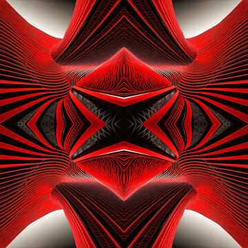 Diseño abstracto, patrón sin costuras en tonos rojo y verde .Simetría