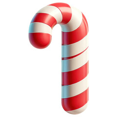 3D candy cane on transparent background