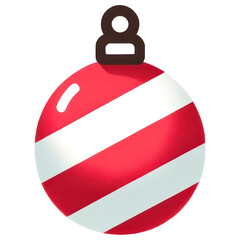 3D Christmas ball on transparent background