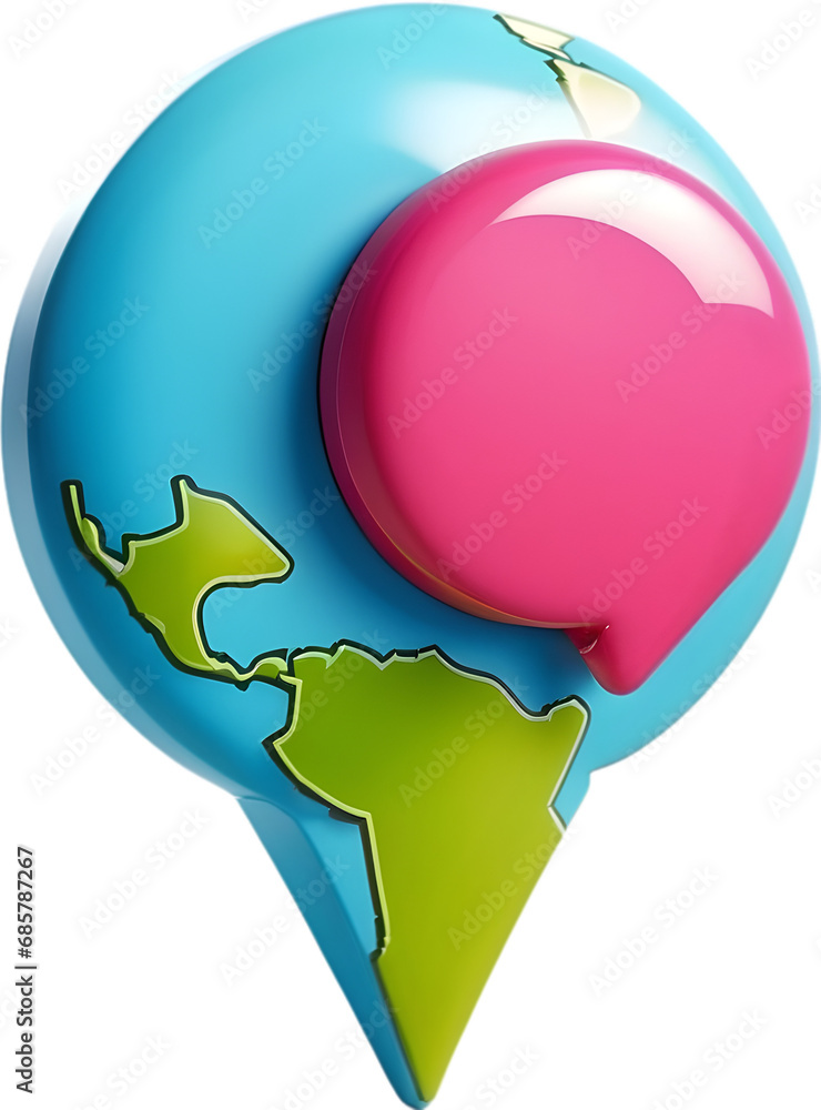 Poster map pointer with pin