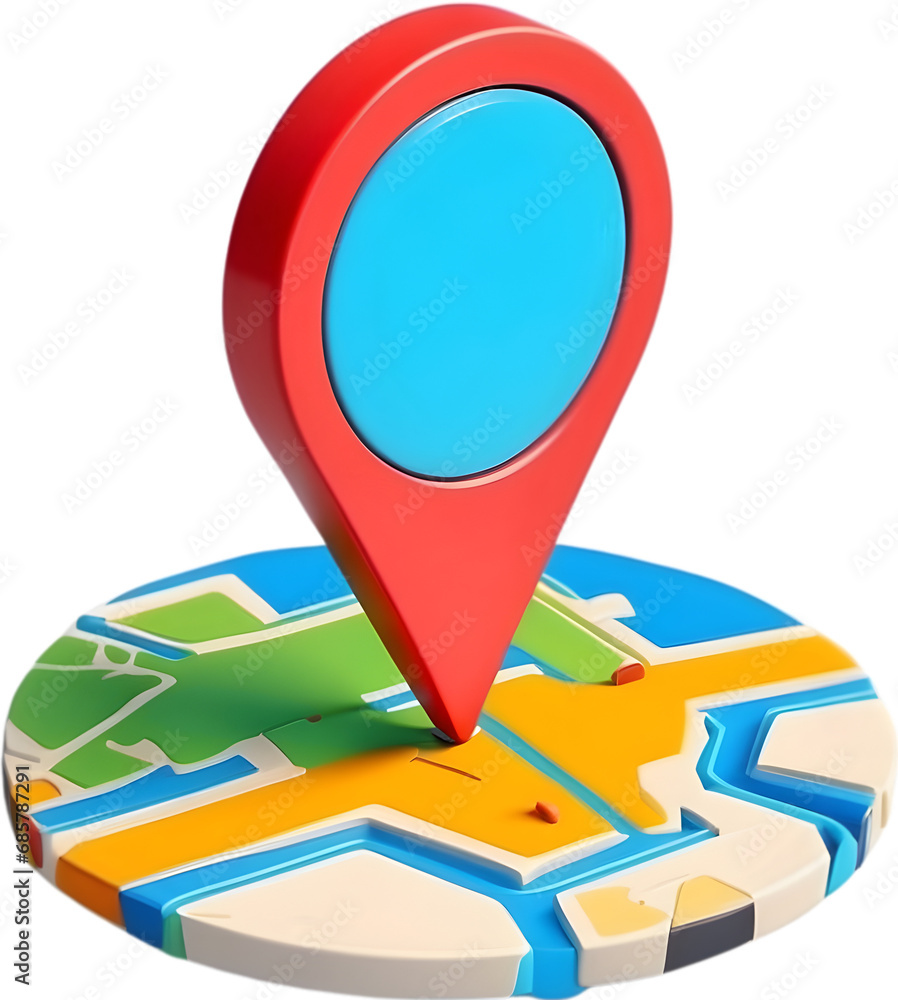 Poster map pointer with pin
