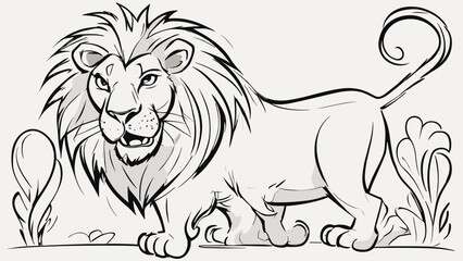 Lion cartoon character vector image. Illustration of cute lion design graphic on the white background