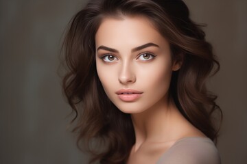 Fototapeta premium Portrait Of Naturally Beautiful Woman With Perfect Skin
